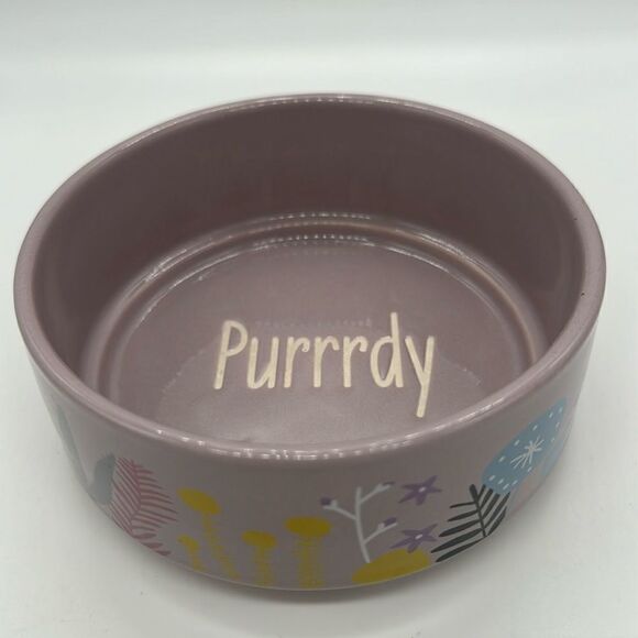 Whisker City Ceramic Non Skid 13 oz Purple Pet Food Dish - Picture 1 of 6